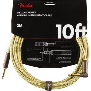 Deluxe Series Instrument Cable 10 Feet Straight-Angle, Tweed